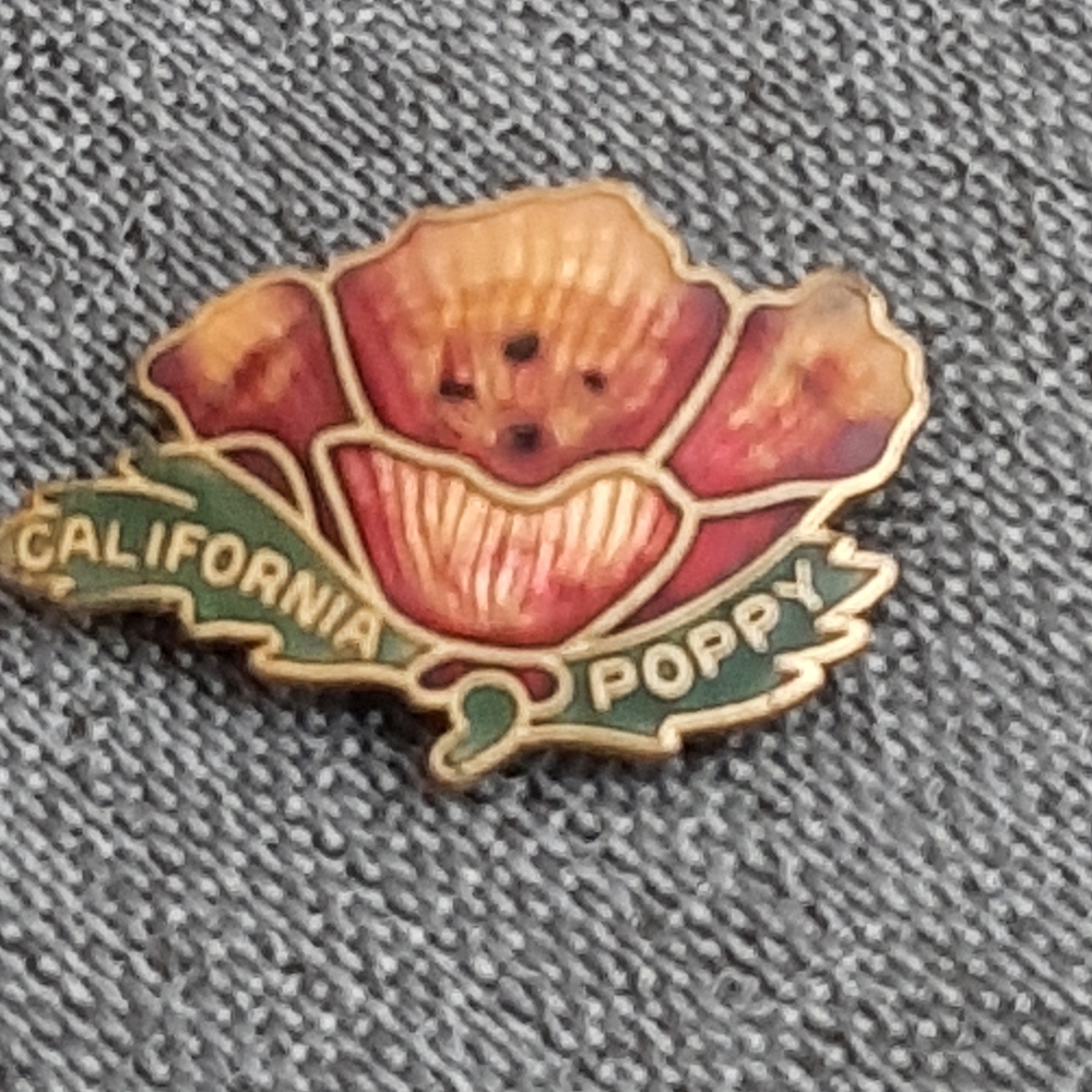 CALIFORNIA POPPY ENAML BROOCH